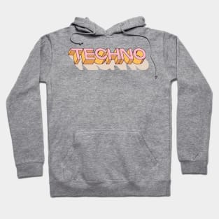 Techno - Typography - Pink Hoodie